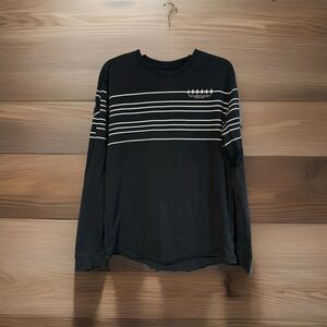 Nike Air Jordan Mens Large Long Sleeve T-Shirt Black White Stripes Logo Jumpman
